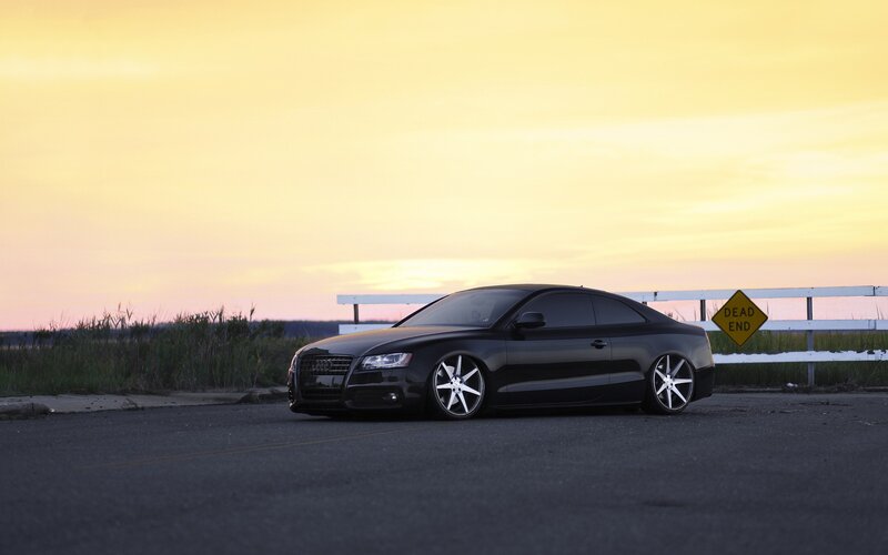 Black Audi Coupe — Yellow, Serene