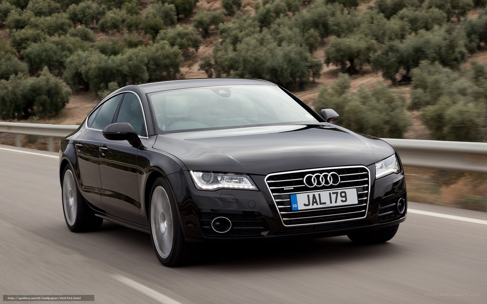 black audi driving on road