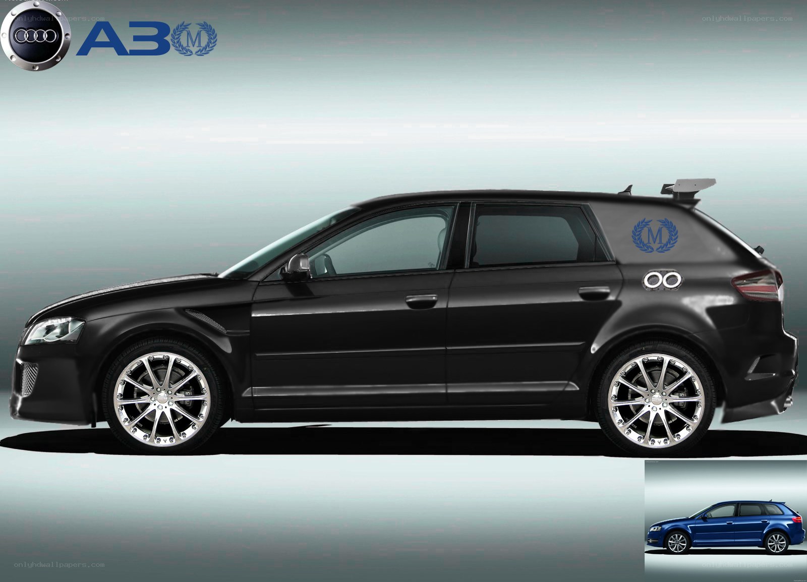 black audi hatchback car