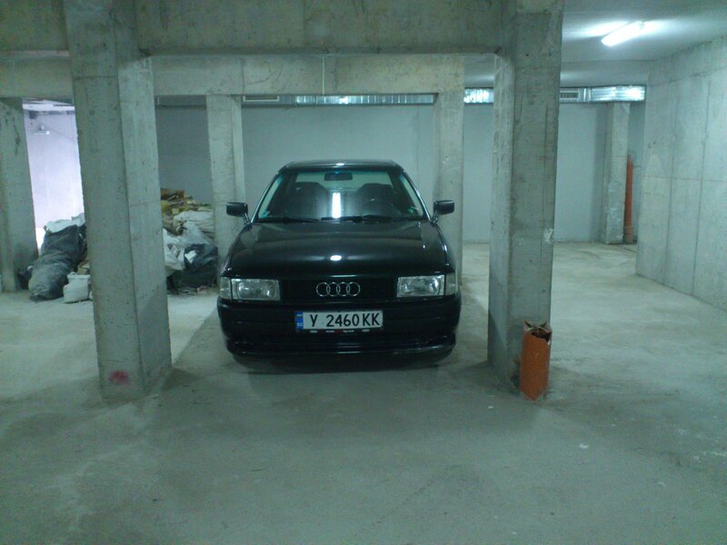 Black Audi in Garage