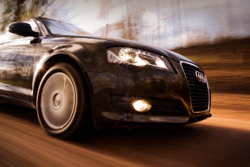 Black Audi in motion