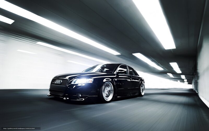 black audi in tunnel