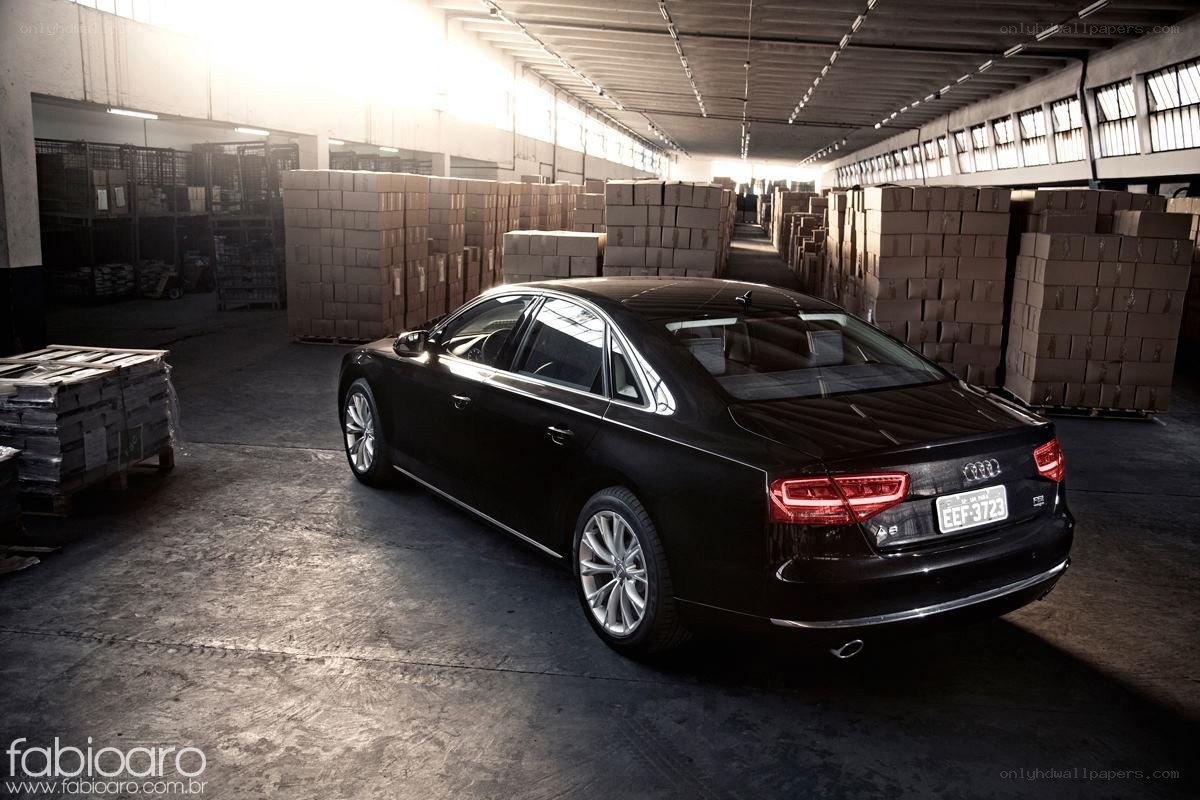 Black Audi in warehouse
