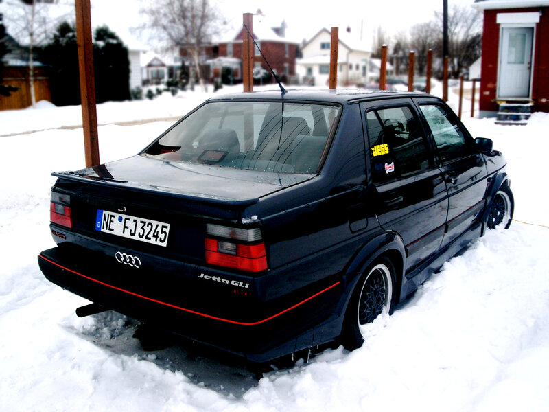 Black Audi Jetta GLI in snow