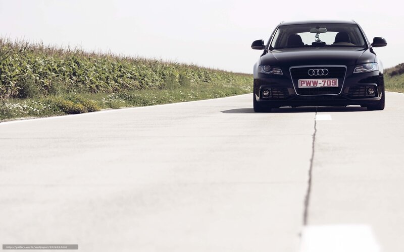 Black Audi on a country road