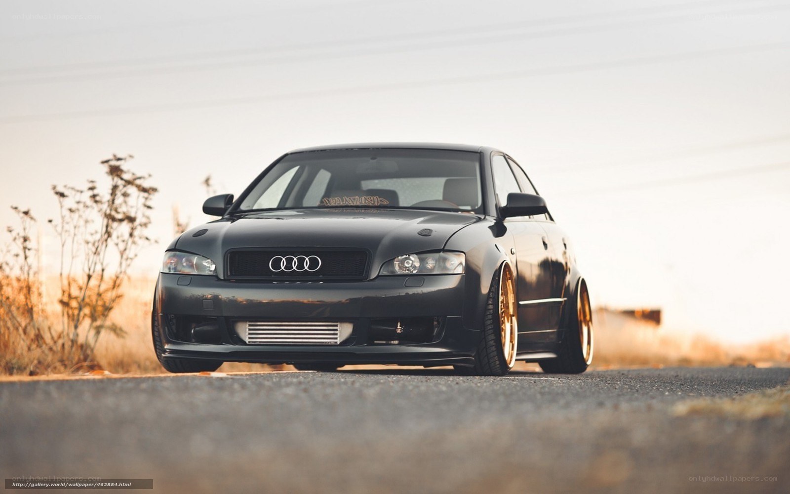black audi on a road