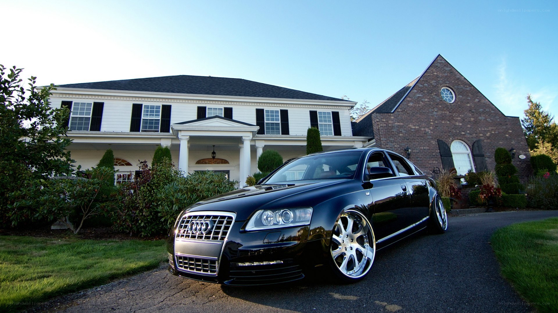 black audi on driveway