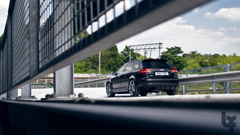 black audi on overpass
