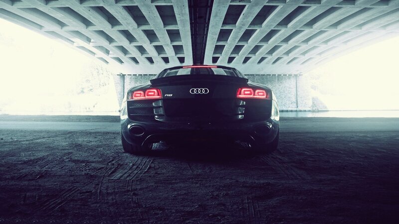 Black Audi R8 Car — Dramatic, Photograph
