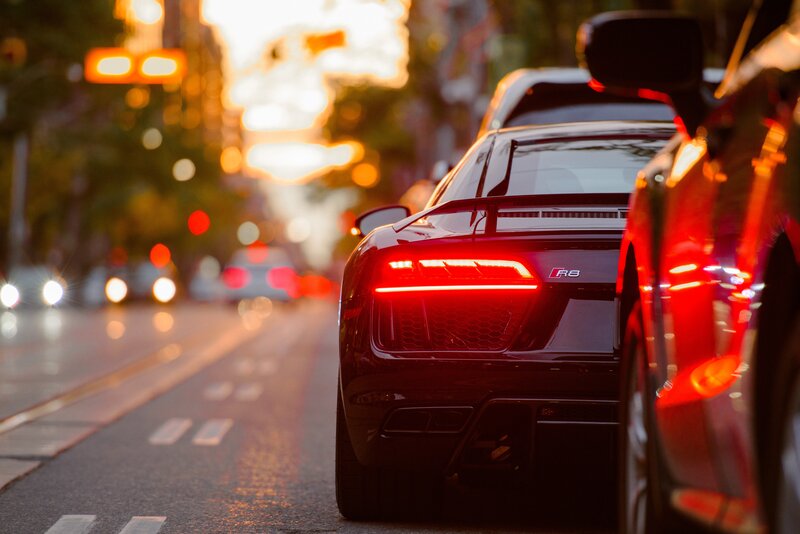 Black Audi R8 Car — Red