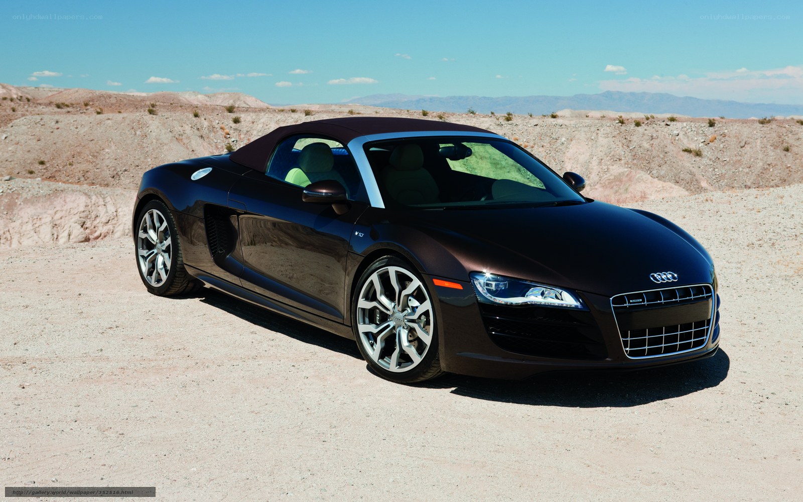 Black Audi R8 in desert