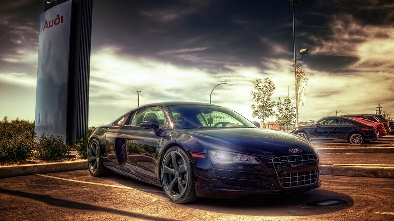 Black Audi R8 in parking lot