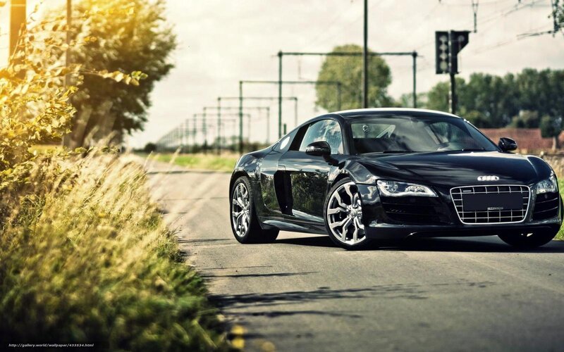 Black Audi R8 on a country road