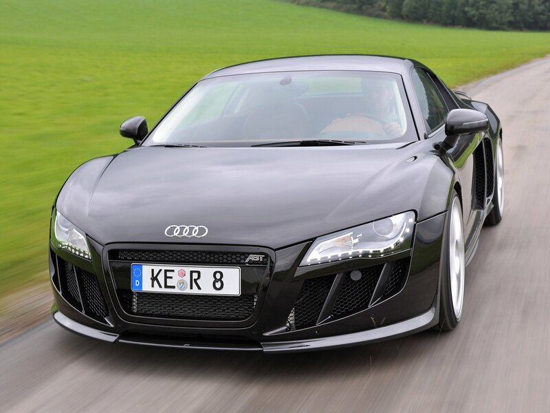 Black Audi R8 on a country road