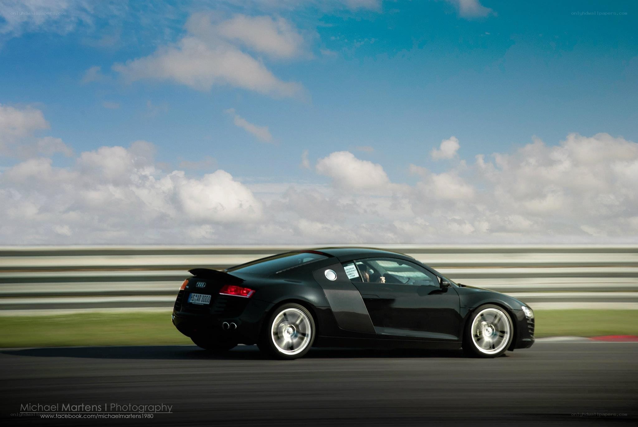 Black Audi R8 on a racetrack