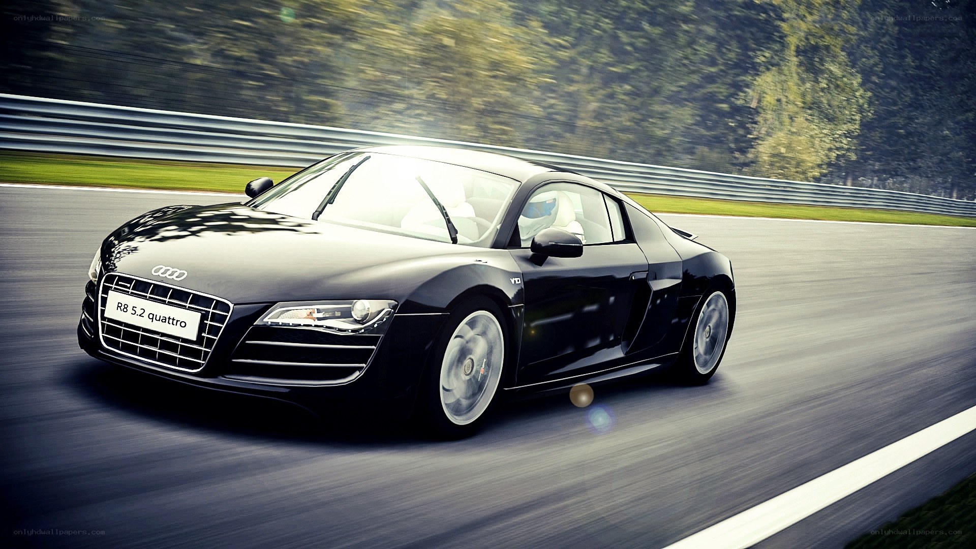Black Audi R8 on a racetrack