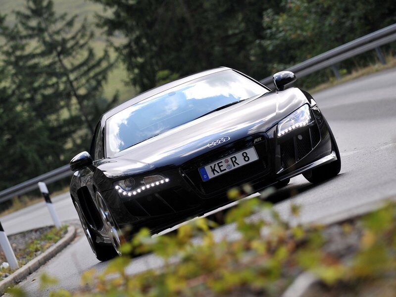 Black Audi R8 on a winding road