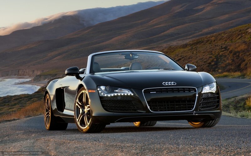 Black Audi R8 on coastal road