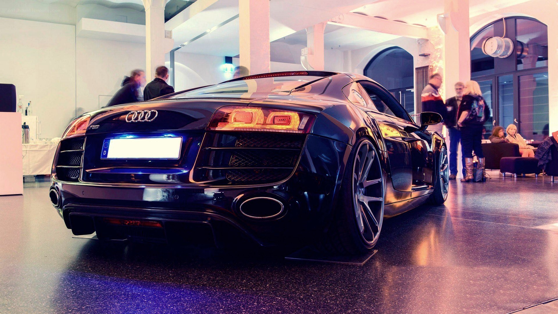 Black Audi R8 on display