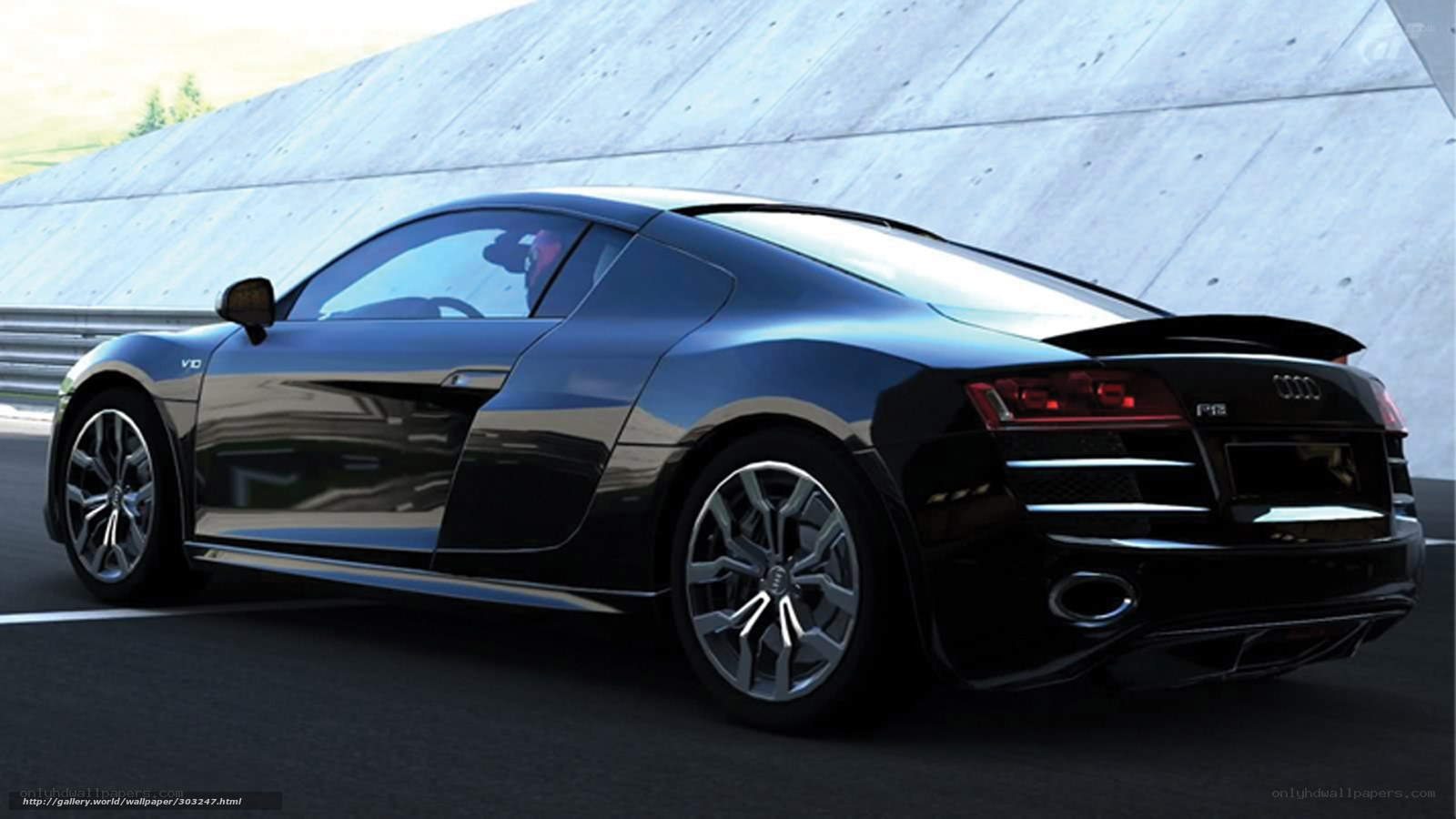 Black Audi R8 on racetrack