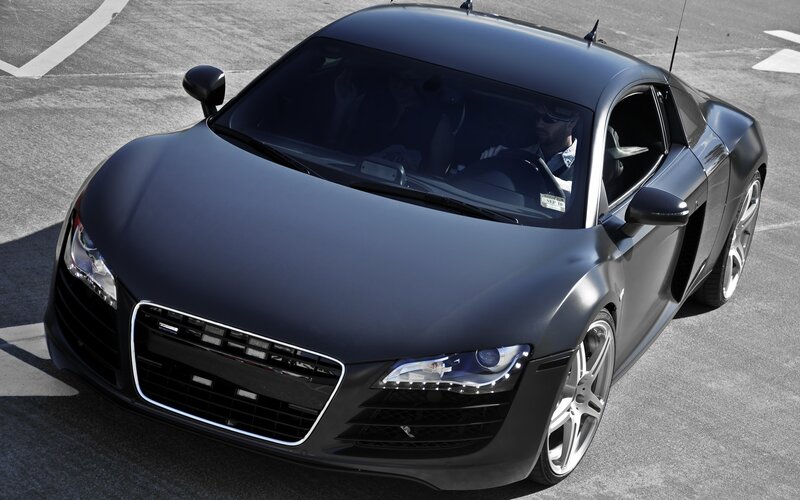 black audi r8 sports car