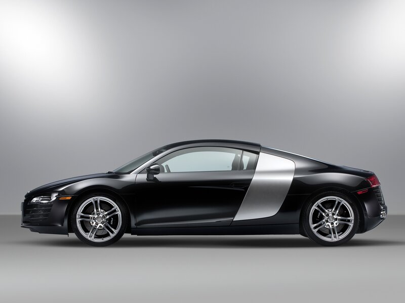 black audi r8 sports car