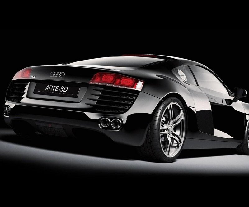 black audi r8 sports car