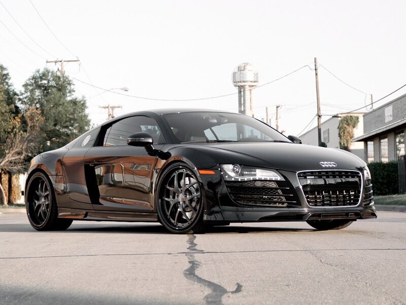 black audi r8 sports car