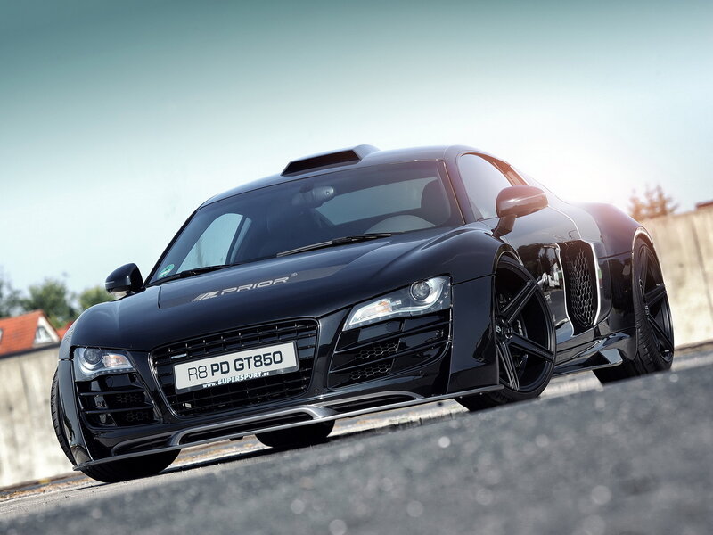 Black Audi R8 Sports Car — Dramatic, Afternoon, Photograph