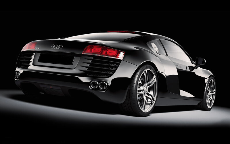 Black Audi R8 Sports Car — Dramatic, Photograph, Taillights