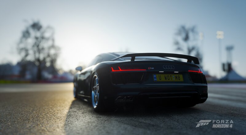 Black Audi R8 Sports Car — Dramatic, Sunset, 3d Render
