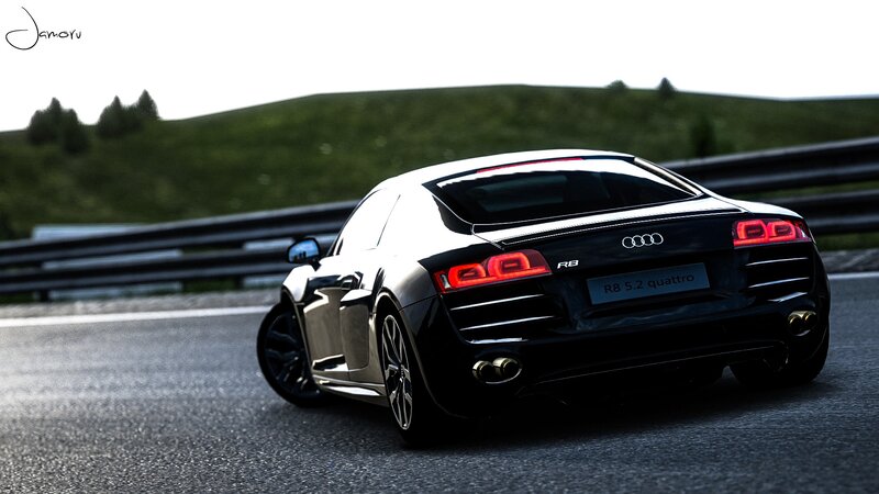 Black Audi R8 Sports Car — Dynamic, 3d Render