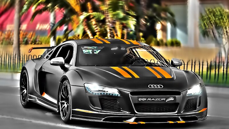 Black Audi R8 Sports Car — Dynamic