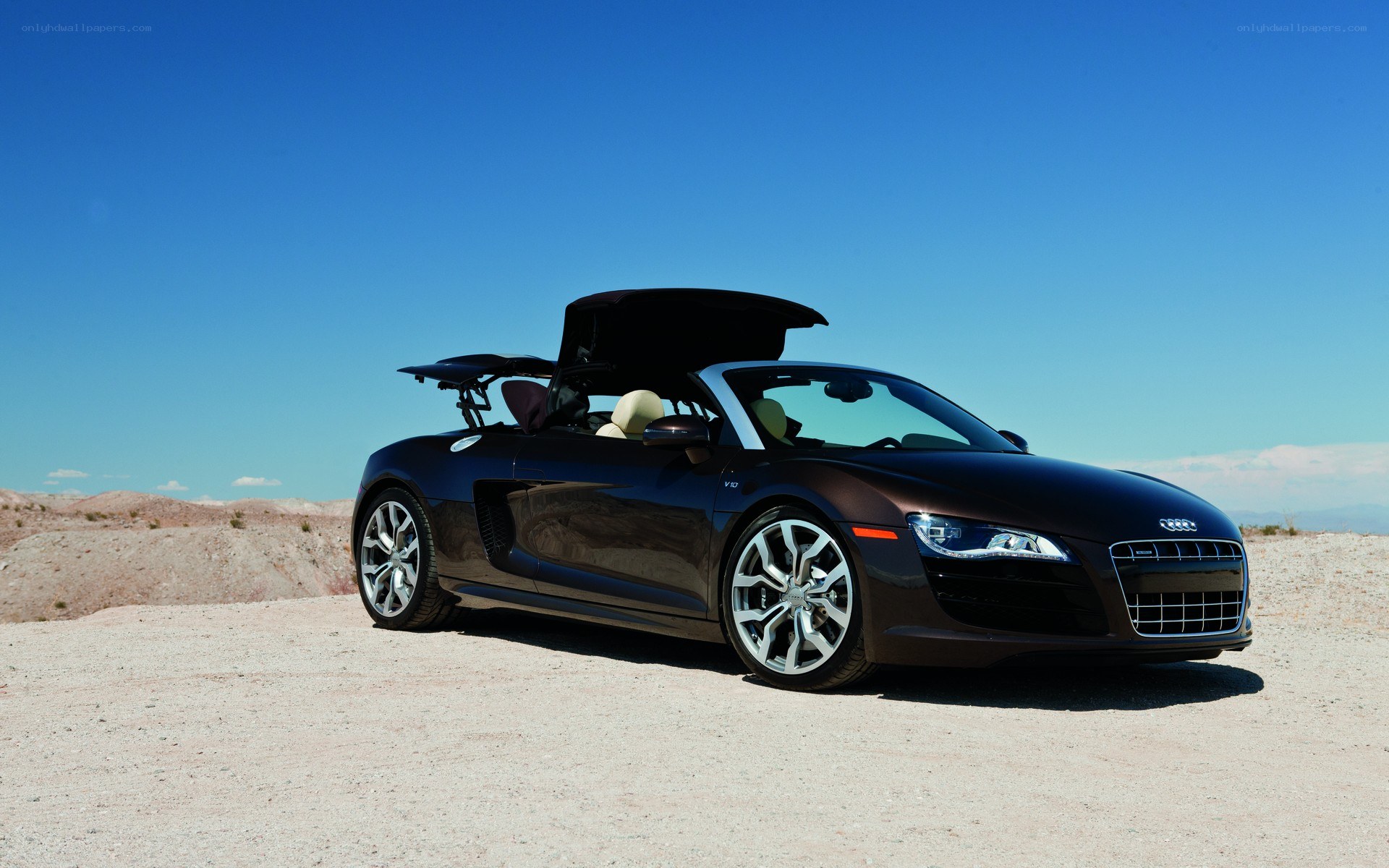 Black Audi R8 Spyder convertible