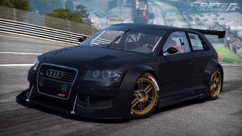 black audi race car on track