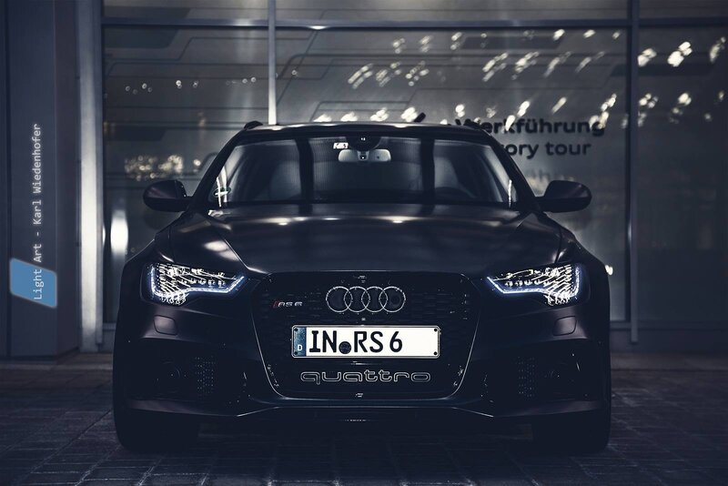 Black Audi Rs6 Car — Dramatic, Night, Photograph