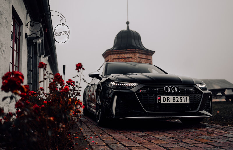 Black Audi Rs6 Car — Dramatic, Photograph