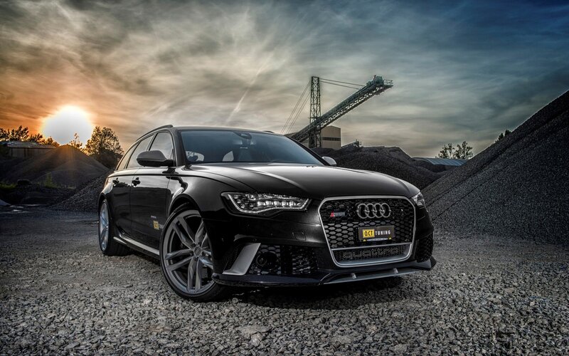 Black Audi Rs6 Car — Dramatic, Sunset