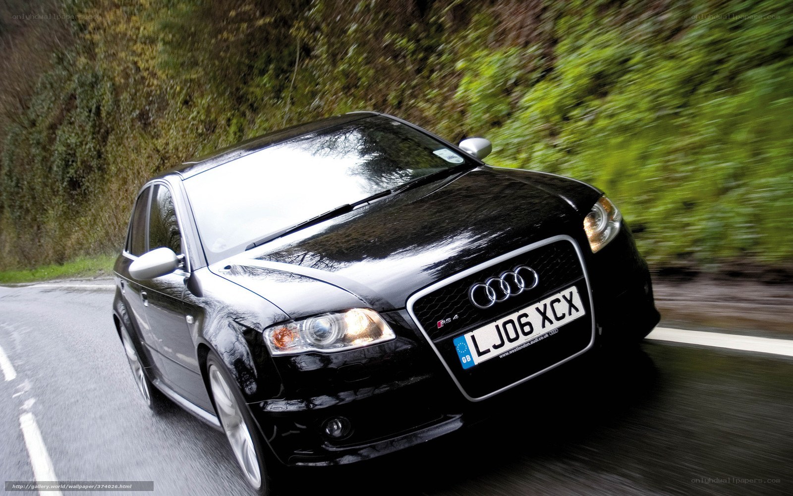 black audi s4 in motion