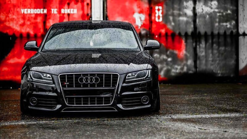 Black Audi S5 Car — Dramatic, Photograph, Graffiti Wall