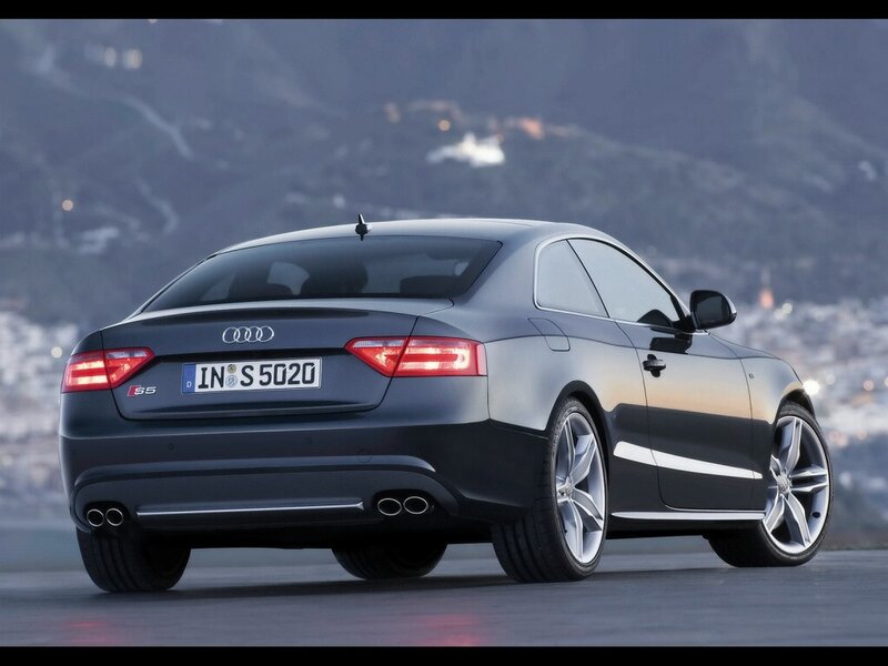 Black Audi S5 Coupe — Gray, Dramatic, Night, Photograph