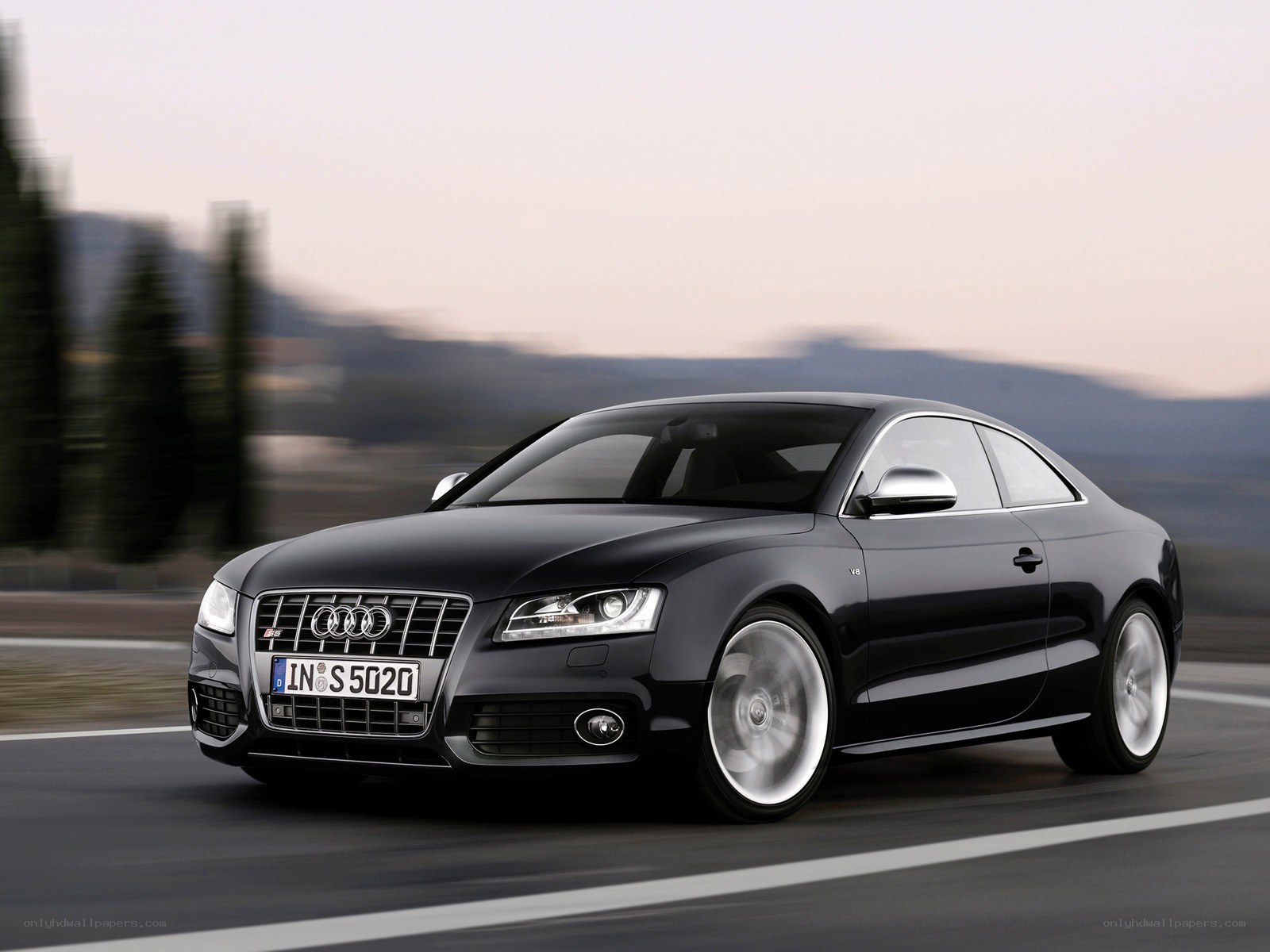 Black Audi S5 in motion
