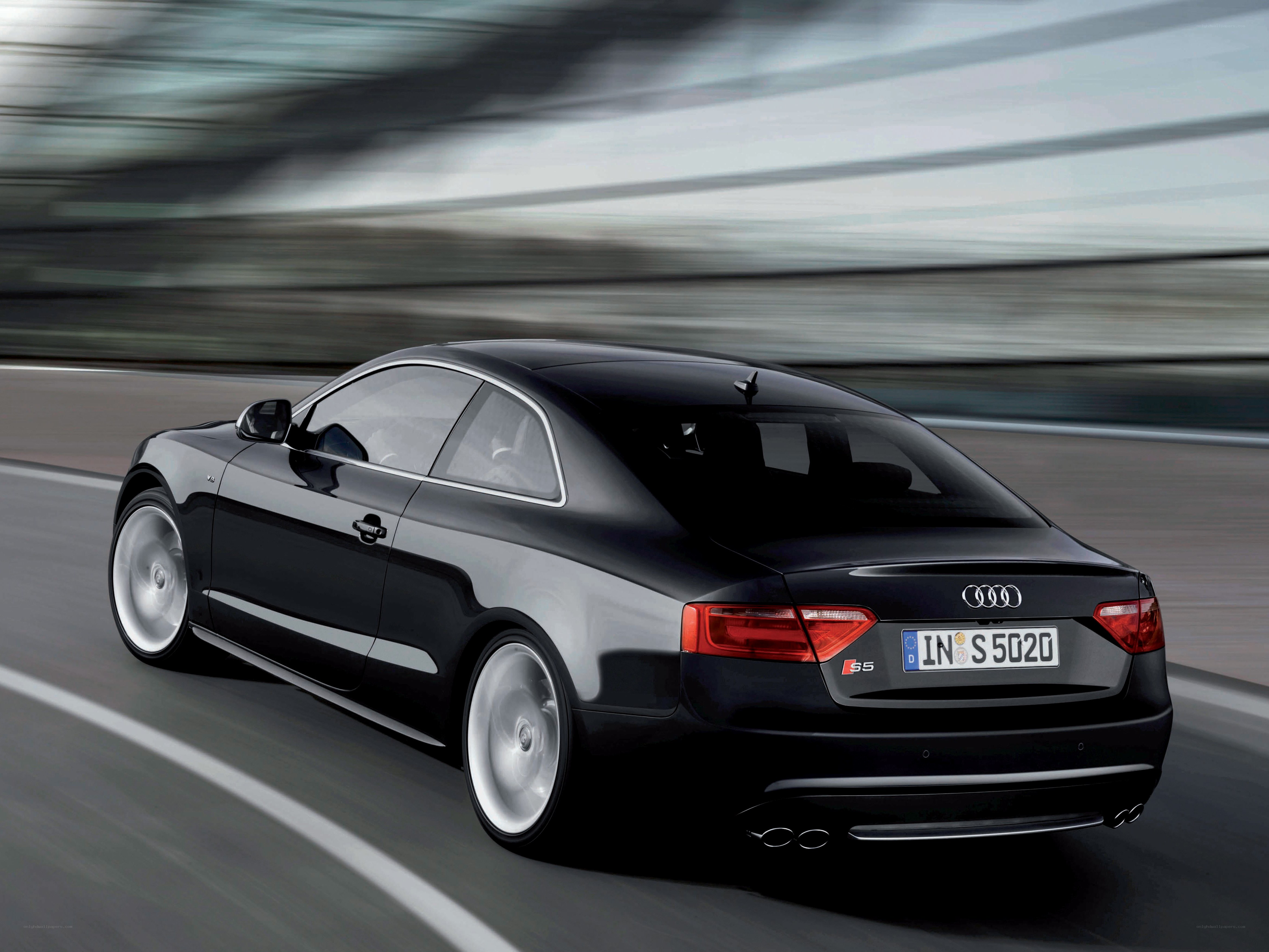 Black Audi S5 in motion