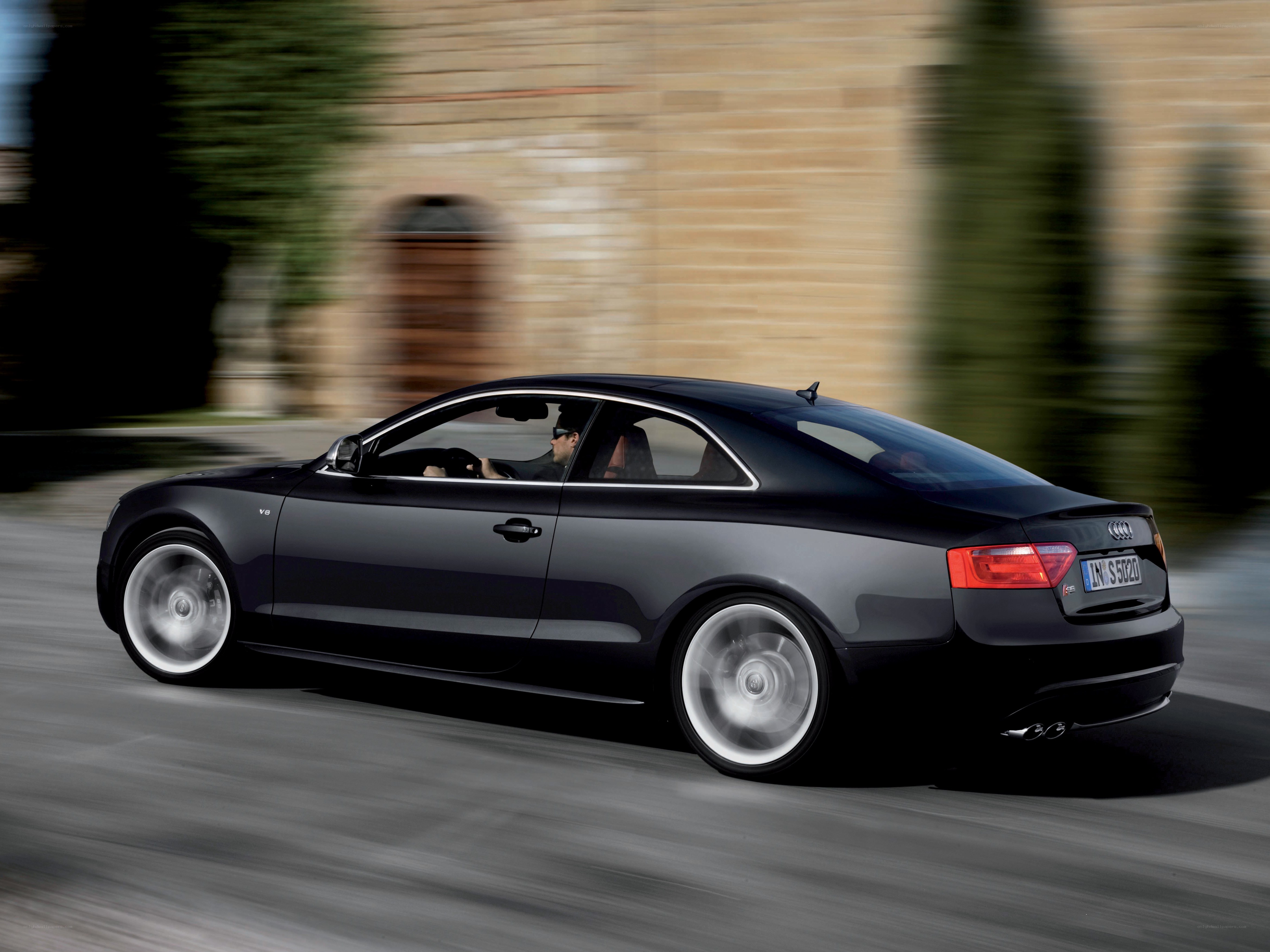 Black Audi S5 in motion
