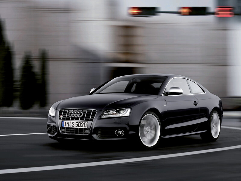Black Audi S5 in motion