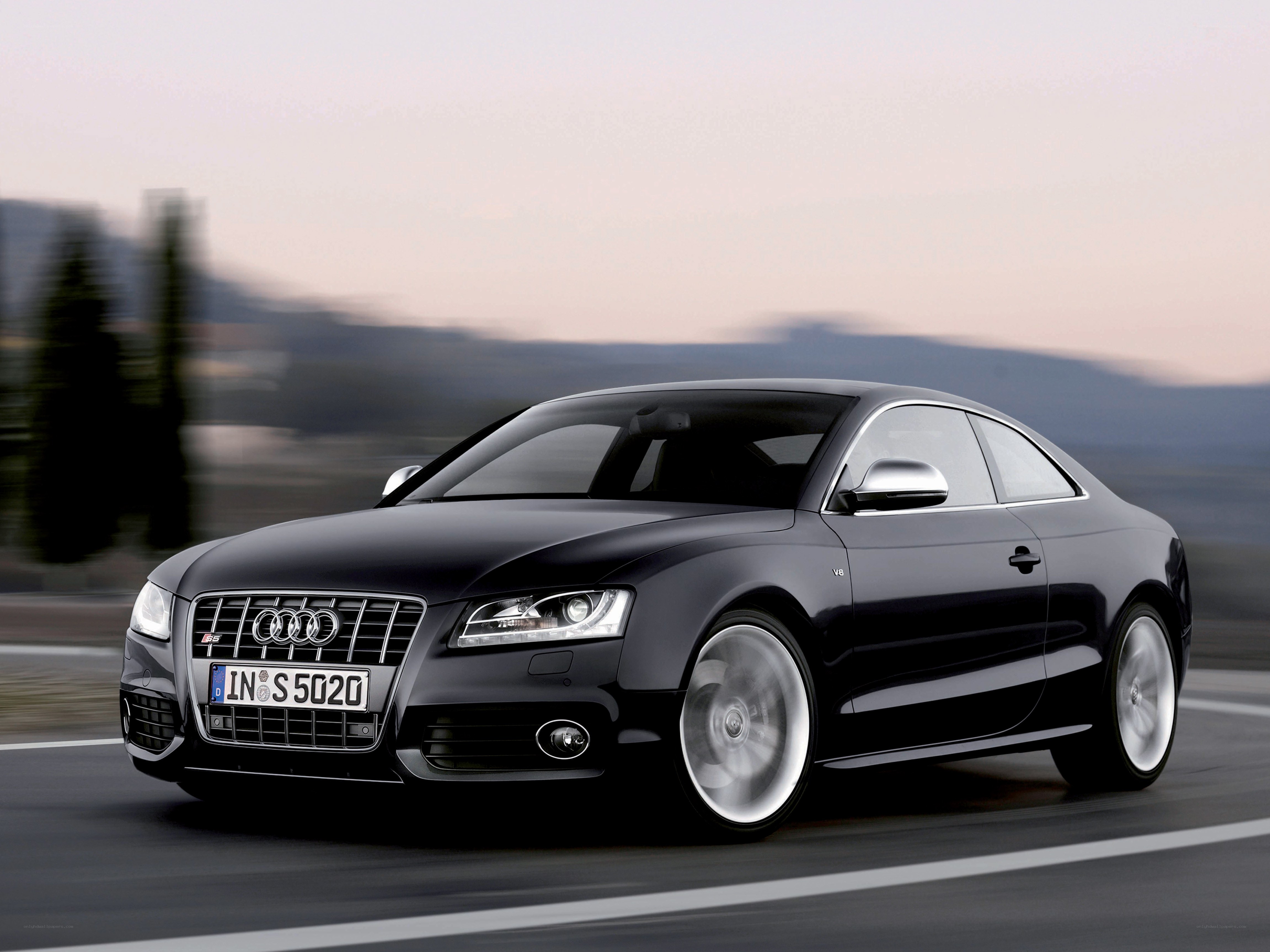 Black Audi S5 in motion