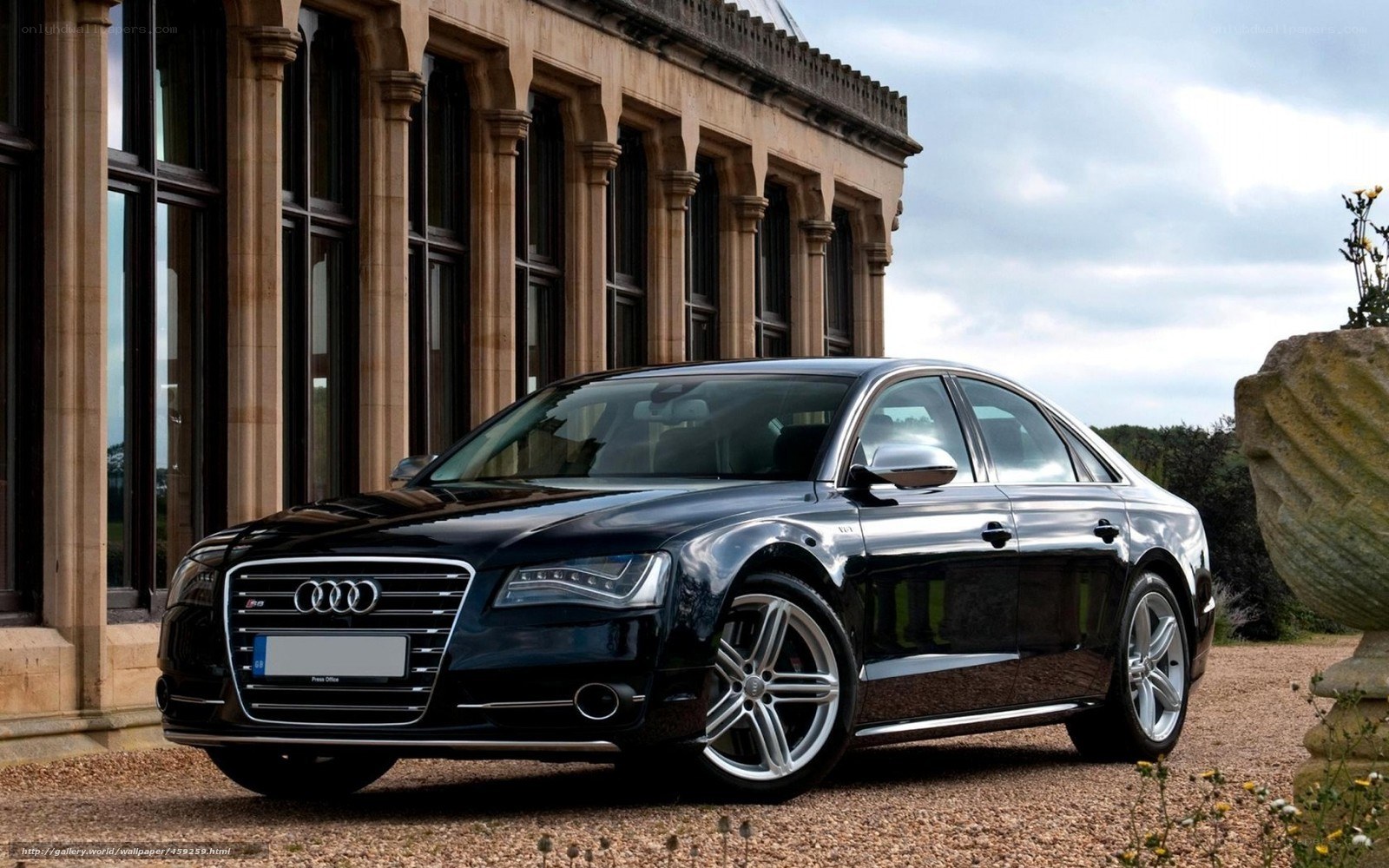Black Audi S8 parked outside
