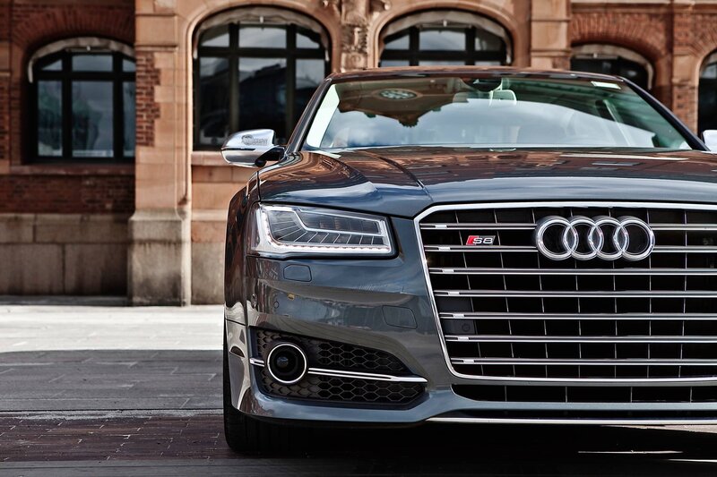 Black Audi S8 Sedan — Gray