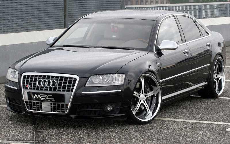 Black Audi S8 with custom wheels
