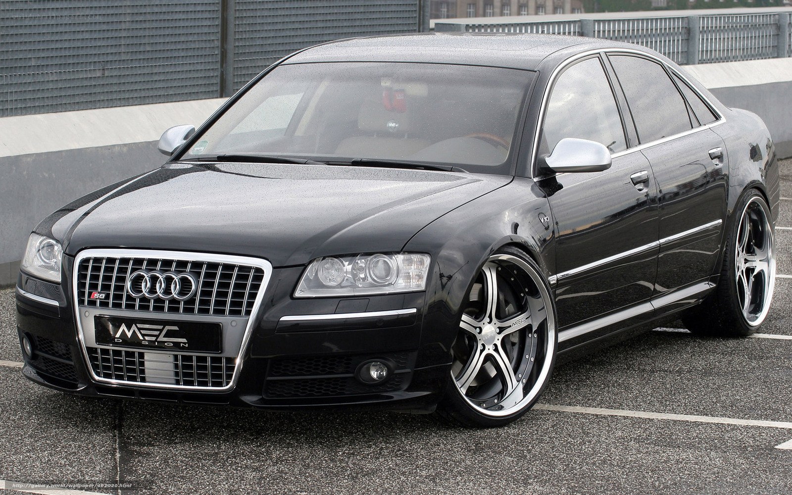 Black Audi S8 with custom wheels